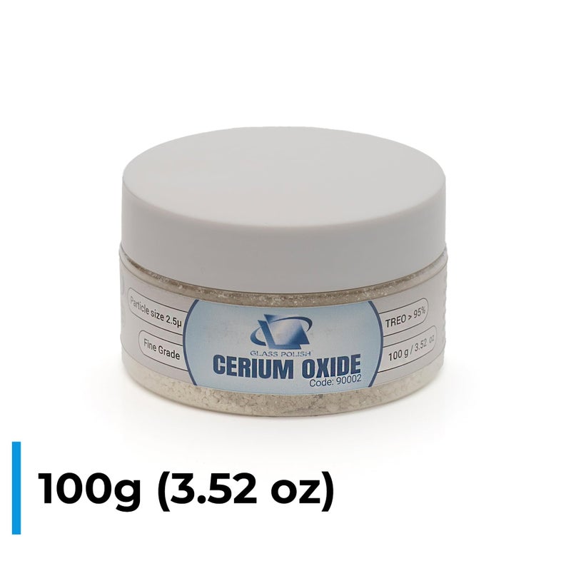 GLASS POLISH PRO 3.52oz (100g) Cerium Oxide, Fine-Grade Glass Polishing Powder, Refined Formula, TREO 95%, 2.5 Microns, White â€“ GP90002 - Image 2